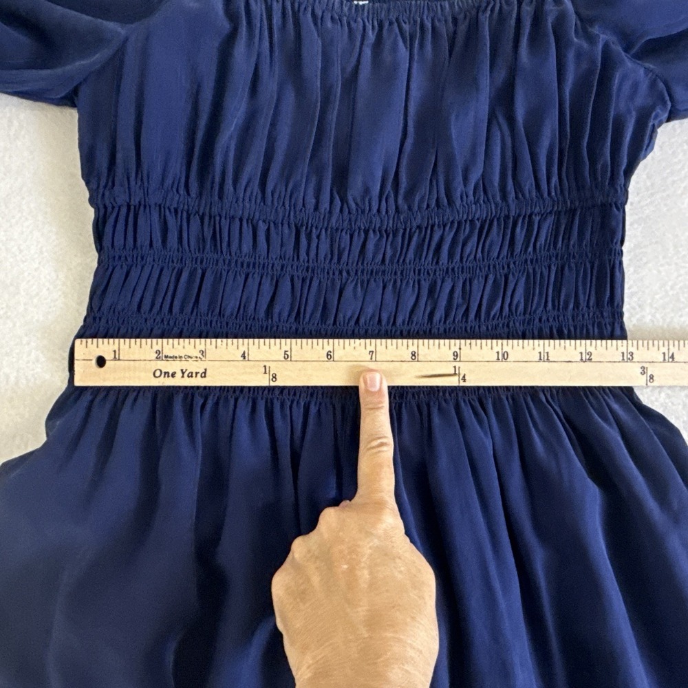 Hill House Jasmine Nap Dress Midi Small Navy Blue Lyocell Boho Timeless Staple - Picture 5 of 10